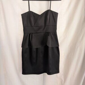 2009 Laundry by Shelli Segal Black Strapless Peplum Mini Dress Size 10